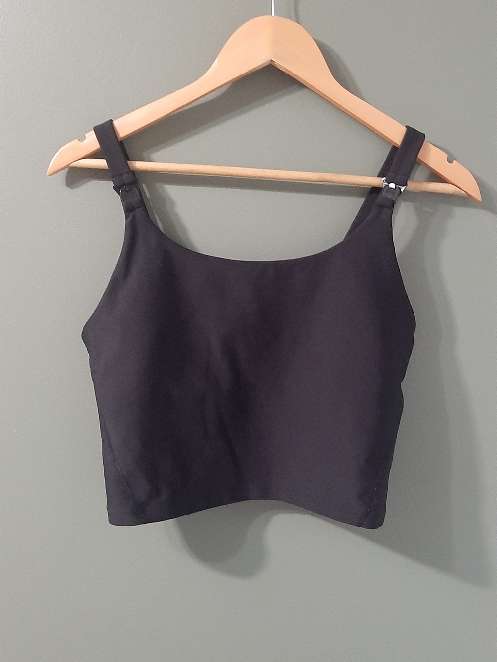 Maternity Old Nay Black Women’s Crop Tank Top - Minimal Strap Design